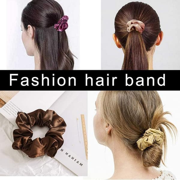 6 stk. hårstrikk, sateng hårstrikk scrunchie hårstrikk tau scrun