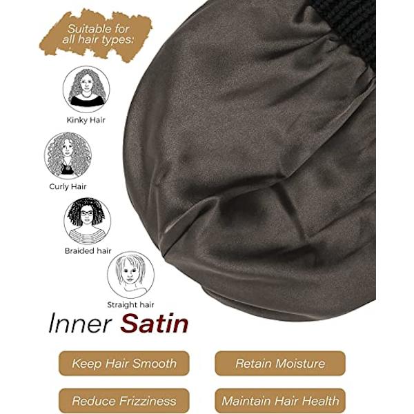 Dam satin-fodrad vintermössa med fuskpäls pom pom