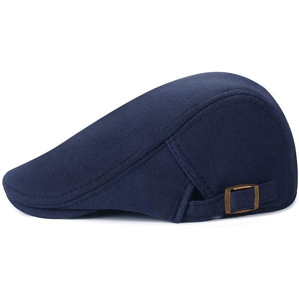 Vintage herrejusterbar flad top beret (marineblå)