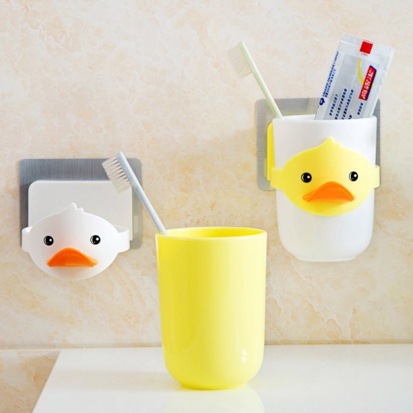 Keltainen lasten hammasharjapidike Cartoon Animals lasikuitukylpy