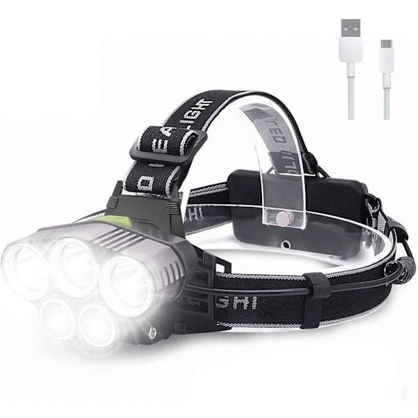 Kraftig genopladelig pandelampe, 10000 lumen 6 tilstande LED pandelampe