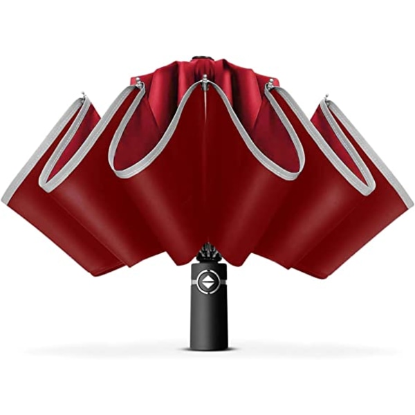 Viininpunainen-Automaattinen kokoontaittuva sateenvarjo Sateenvarjo Miesten Naisten Business