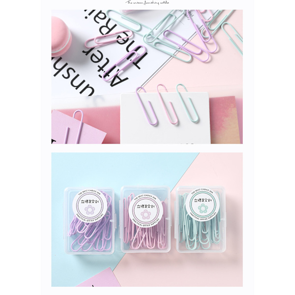 3-pack 150 st Macaronfärgade pappersklämmor Fresh Creative Box Small
