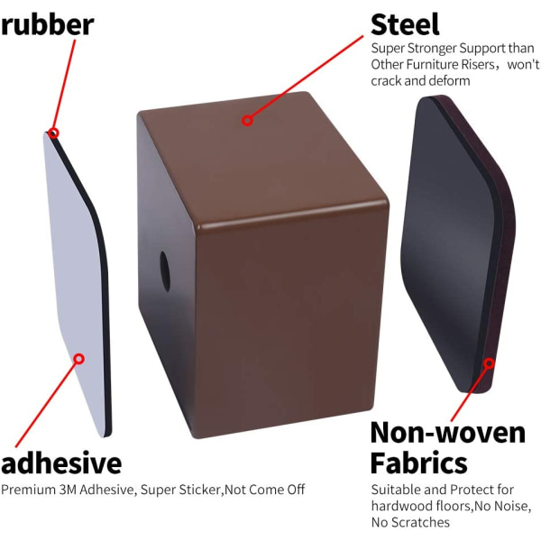 5 cm Carbon Steel Furniture Riser, 6 cm Carbon Steel Bed Riser, F