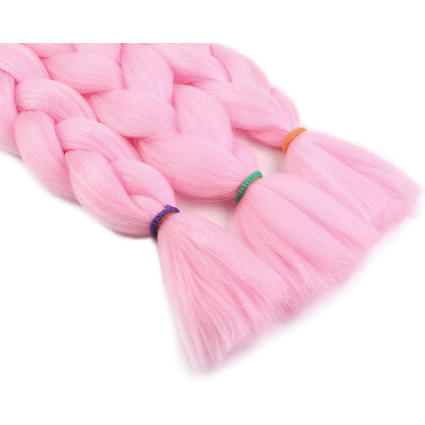 3 st (rosa) fläthår extensions 60 cm hårförlängning fläta B