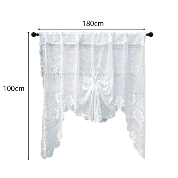 Gardin Tyl Hul Kort Semi-lystæt Hvid 135*230cm et stykke