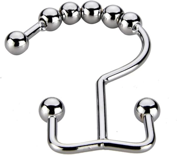 (Silver) Duschdraperi-krokar Set om 12, Hög kvalitet och rostfri