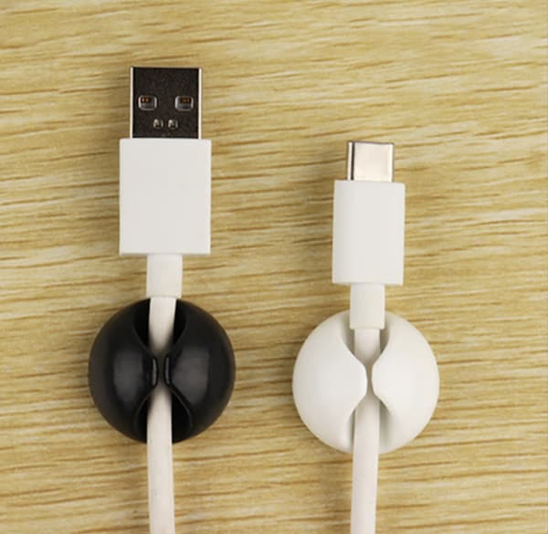 6-pak kabelklemmer for X-kabel, flere skrivebord til USB-strømkabel