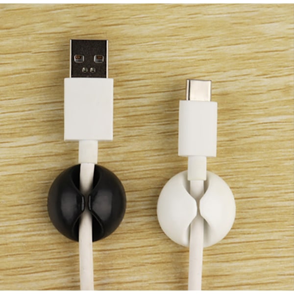 6-pak kabelklips til X-kabel, flere skriveborde til USB-strømkabel