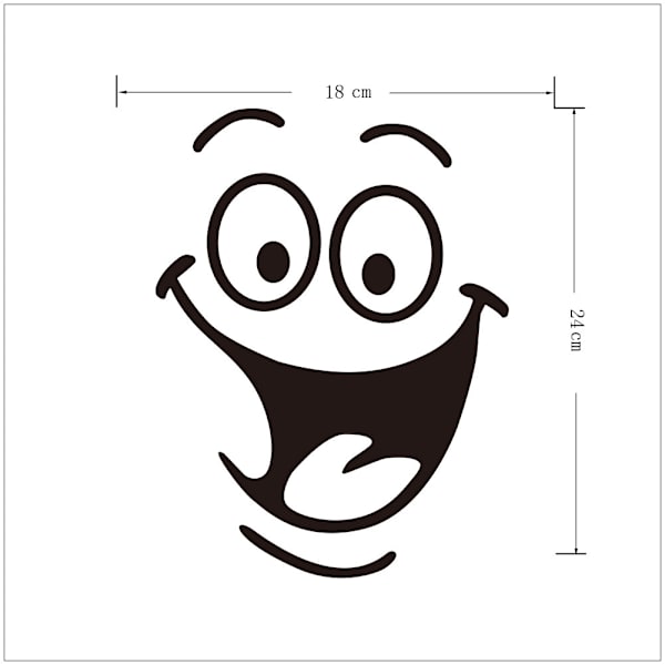 2 st Toalett Smiley Face Dekal Väggkonst Dekor Rolig Badrum Stic