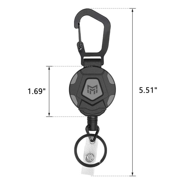 2-pack Retractable Key Chains, Heavy Duty Carabiner Badge Holder