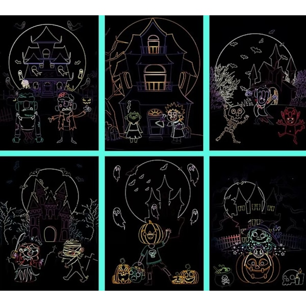 Halloween-aiheinen raaputusmaalaus Opiskelija Käsintehty DIY Väri Par