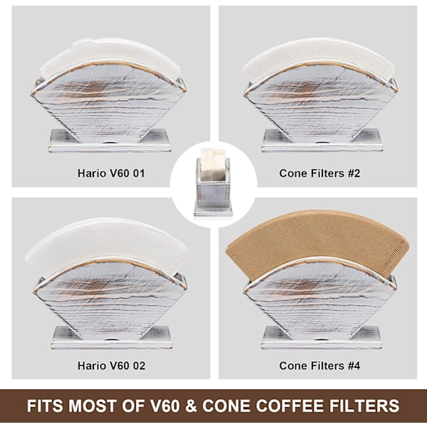 Kaffe-filterhållare i furu, utan filterpapper, kaffe-filterhållare