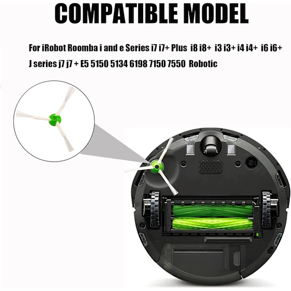 4-pakning sidebørsteerstatning for iRobot Roomba i og e-serien i