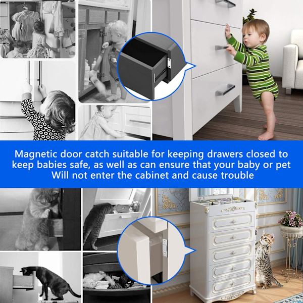 Magneettiset lukot Magneetit, 20 kg magneettinen oven lukko ja 12 ruuvia,