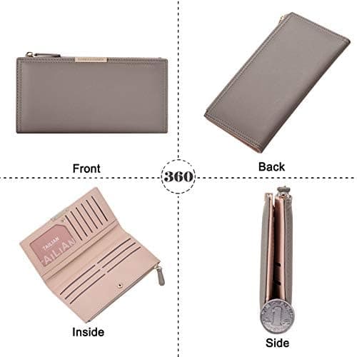 Erittäin ohut lompakko nahkainen RFID-estokorttikotelo Light grey