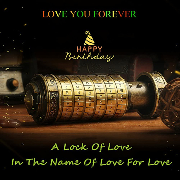 (Bronze) Da Vinci Code Mini Cryptex til jul, Valentinsdag, de mest interessante fødselsdagsgaver til kæreste og kæreste