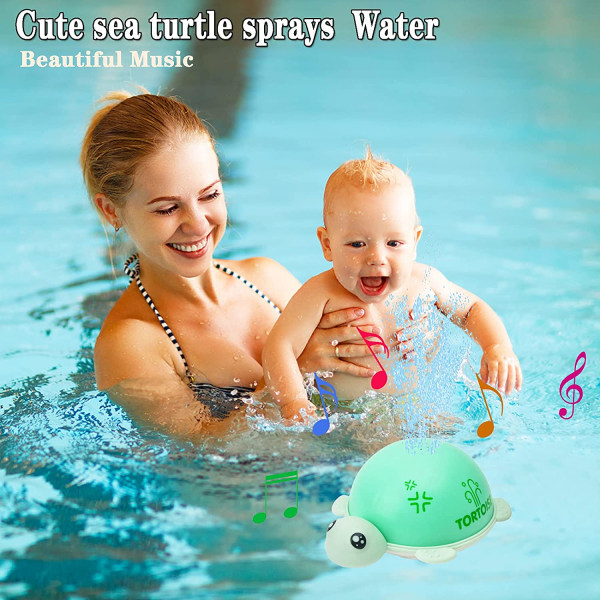 Baby kylpy- ja allaslelut, vesisuihkukilpikonna (vihreä)