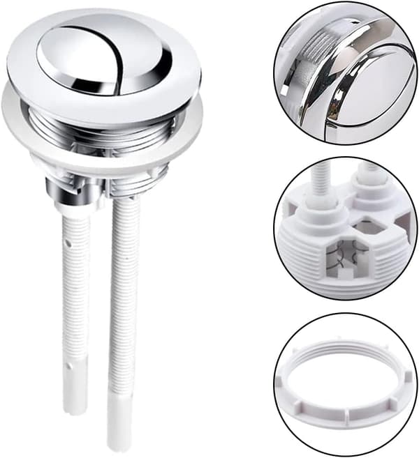 38mm Flush Push Button, Universal Dobbel Flush Button Rundt Hode