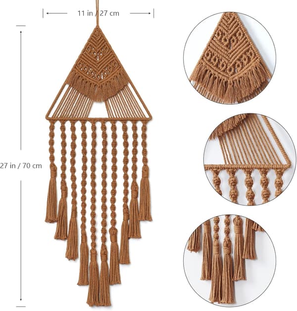 Macrame Väggbonad Drömfångare Triangel Frans Geo