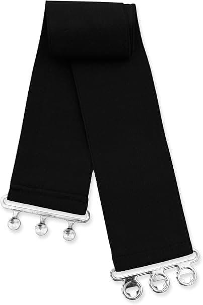 Stål kugle metal bred spænde elastisk bælte (sort) - Bredde 5cm