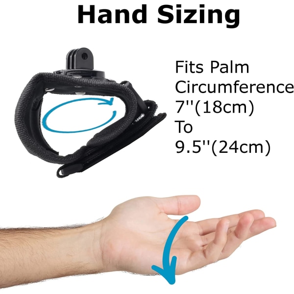 Håndhandske håndledsbeslag, kompatibel med actionkamera GoPro Hero