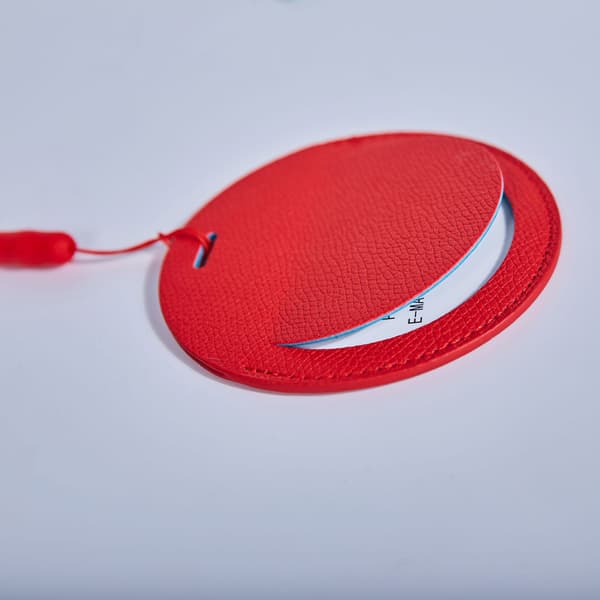 Bagasjelapper Runde Lær, 7 Stykker PVC Bagasjelapper Bagasjelapper