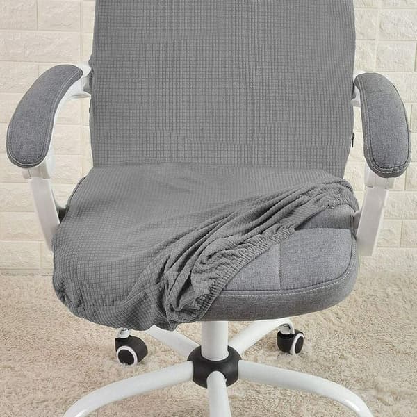 Jacquard Stretch Grå Vattenavvisande Kontorsstol Överdrag Compute
