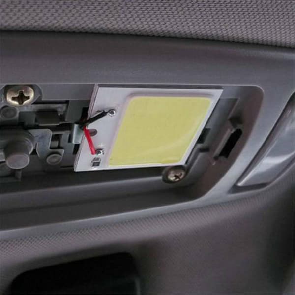 10 stk hvite COB-panel kuppel LED-lys innvendig lampe 4W 12V T10 Fe