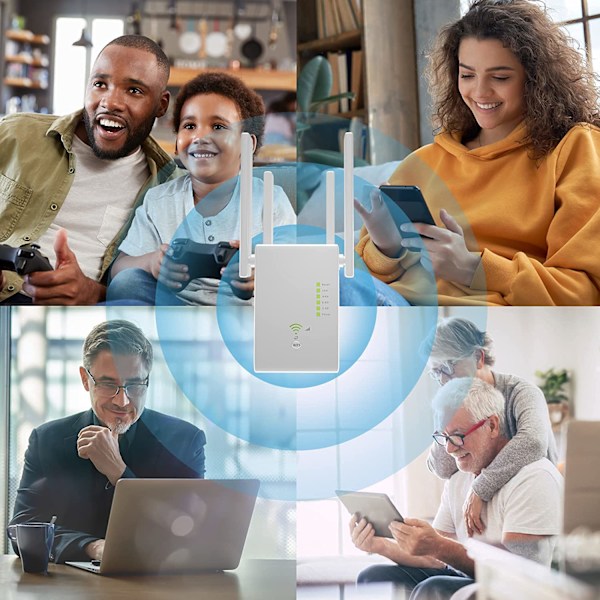 WiFi-förstärkare 1200 Mbps WiFi-signalförstärkare för hem 6000 kvm a