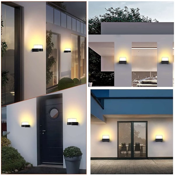 2 st utomhusvägglampa 10W*2 utomhusbelysning vattentät IP65
