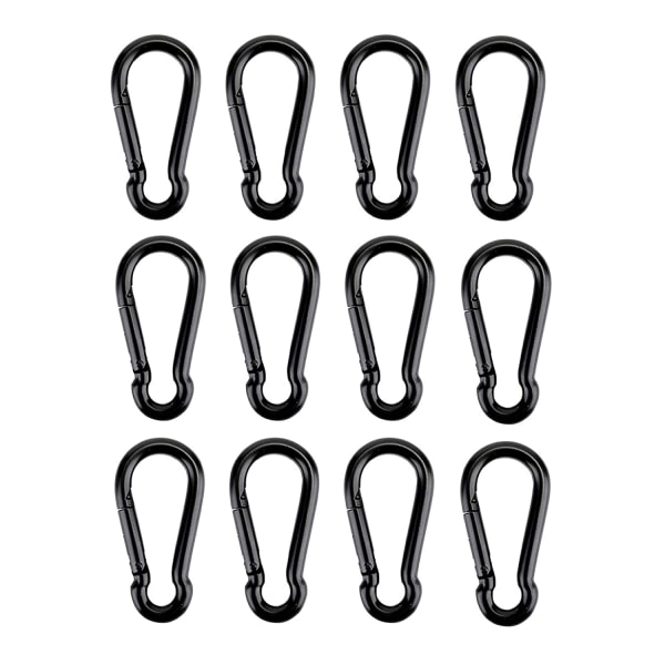 12 Pack Spring Loaded Carabiners - M4 1.57" Heavy Duty Snap