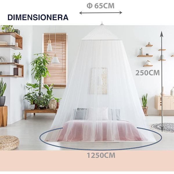 Myggnetting, myggnetting med monteringsutstyr, sengehimmel, m