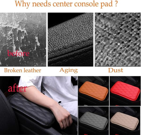 Auto Center Console Cover, Console Cover Armrest Pads, PU Leathe