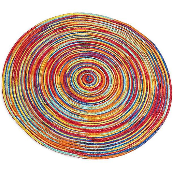 Färgglad 18 cm rund matsalsmatta i vävt tyg Set med 8 m bord