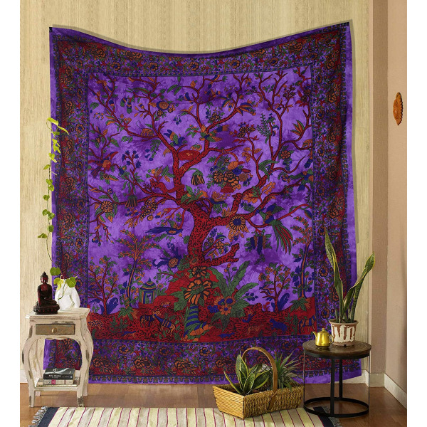 Purple Tree of Life Vægtæppe, Psykedelisk Tapet