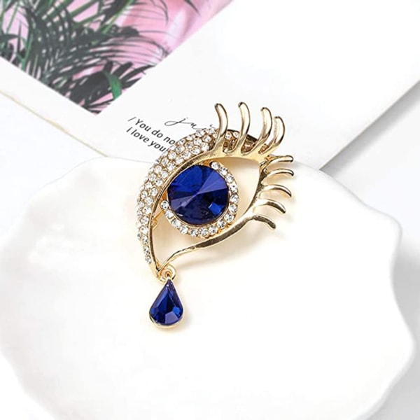Kristallstjärna Brosch med Ängeltårar, Elegant Diamant Ängel Brosch