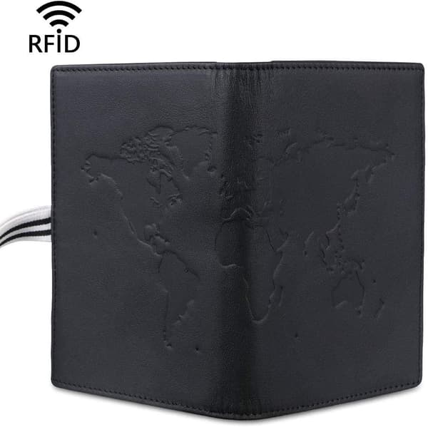 Passfodral, äkta läder passfodral, RFID-blockerande
