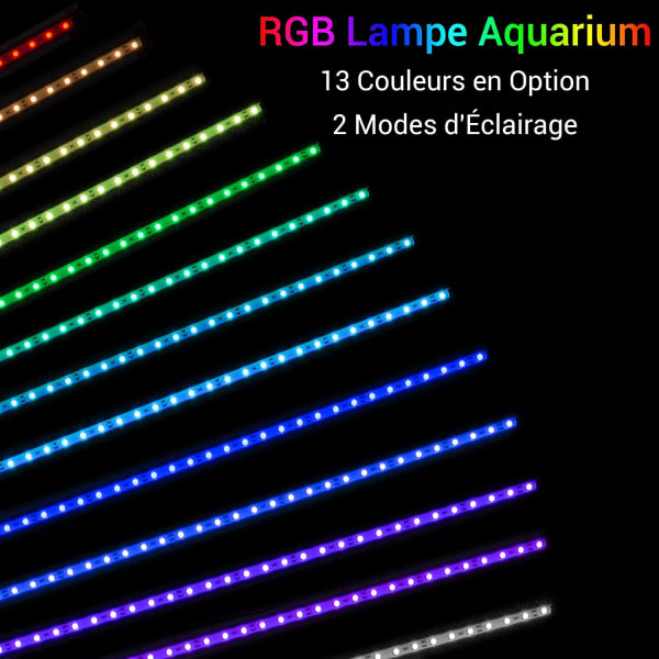 Akvarium LED-belysning 18 cm med fjernkontroll, RGB Multicolor L