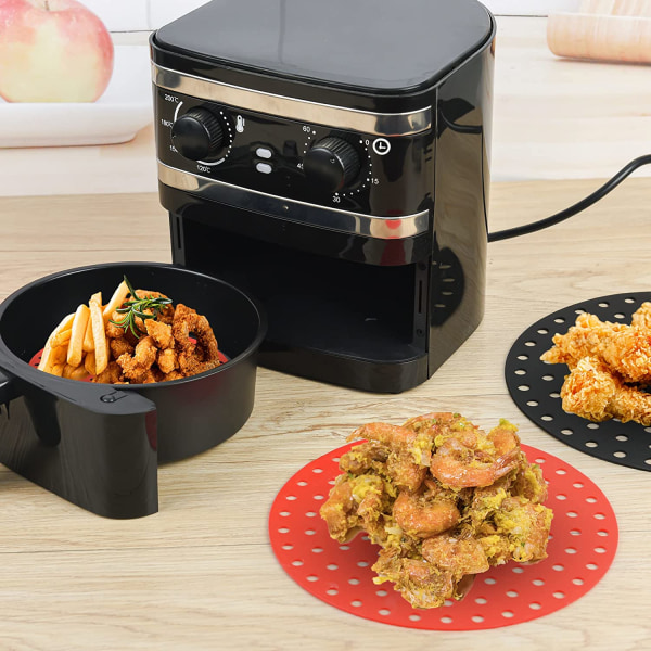 Air Fryer-Foder, Dia 8\" Air Fryer Silikonfoder, Återanvändbara Sil