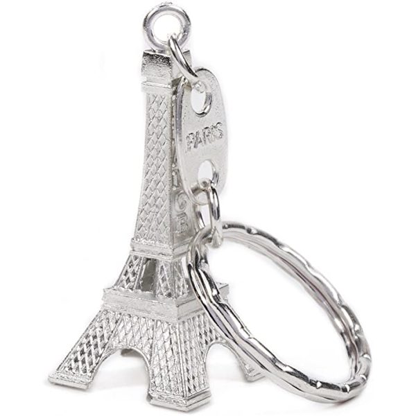 3 Eiffel Tower nøgleringe farverige gaver souvenirs Paris Frankrig