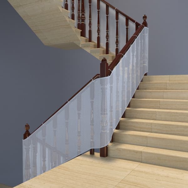 Barnskyddsnät Trappskyddsnät Säkerhetsrepnät Balkongskyddsnät Vit 3m*78cm