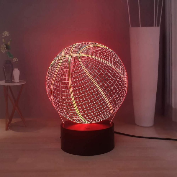 3D illusjonslampe Basketball 3D kreativ illusjons skrivebordslampe