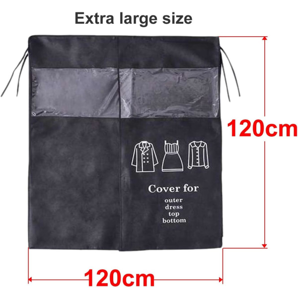 Suojakuori Vaatteiden cover 90 × 110 cm Musta pölynkestävä cover