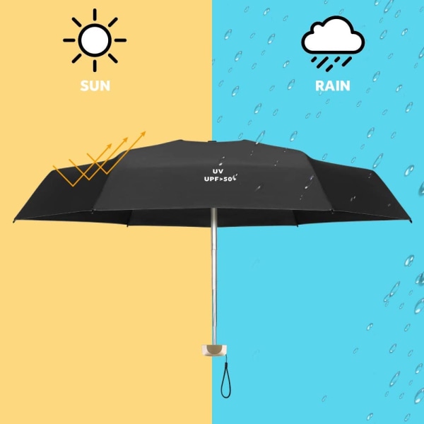 Sammenleggbar paraply, parasoll og reiseparaply og minilomme U