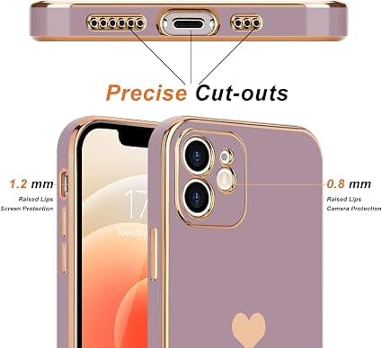 (Lavande)Coque Compatible avec iPhone 12 en Silicone Galvanisé O