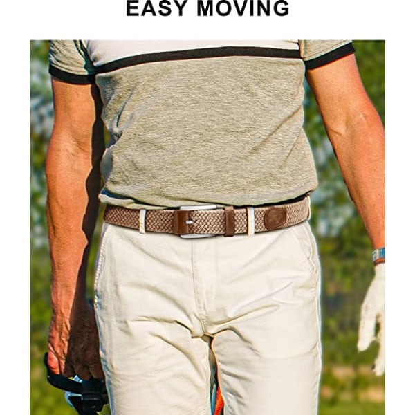 Flettet elastisk belte for menn og kvinner - Beige flettet stretch B