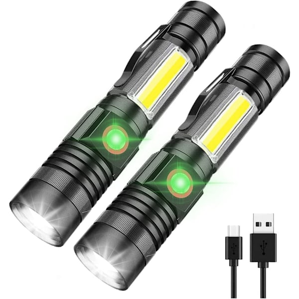 Genopladelig LED-lommelygte, 1000 lumen superlys stærk magnetisk F