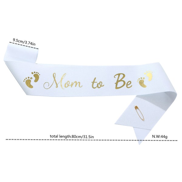 80CM Hvidt Sash “Mummy to be” Mum to Be Krone Tiara “Mum to BE” P