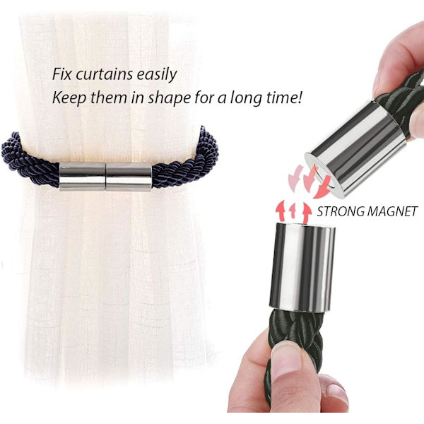 2 stk. sorte stærke magnetiske gardinholdere moderne enkel stil